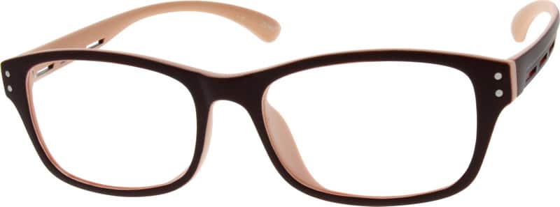 Angle view of Square Glasses 295415 in Brown