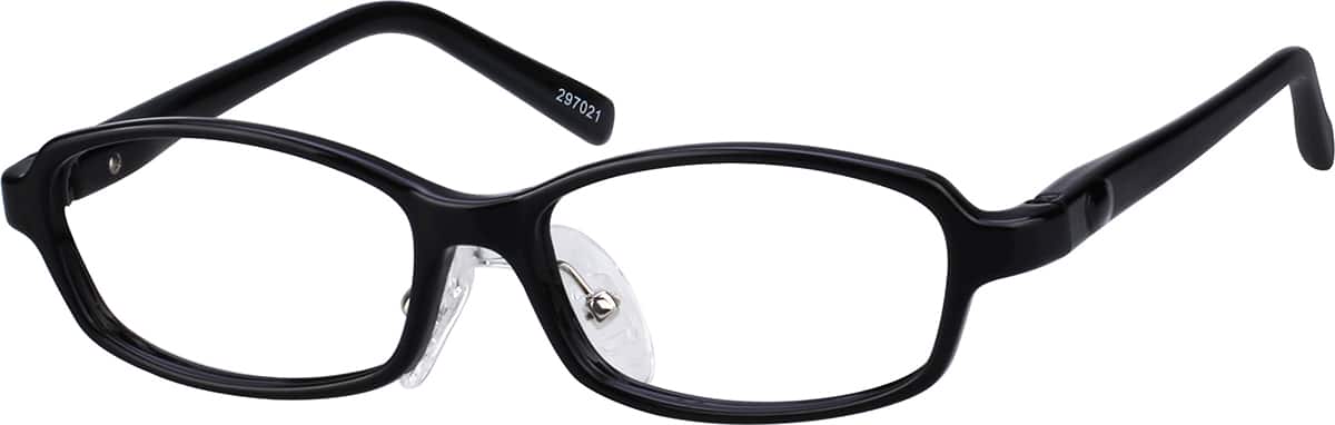 Angle view of Kids’ Rectangle Glasses 297021 in Black