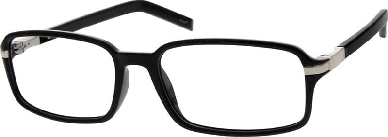 Angle view of Rectangle Glasses 297621 in Black