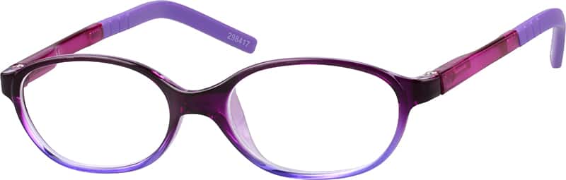 Angle view of Kids’ Oval Glasses 298417 in Purple