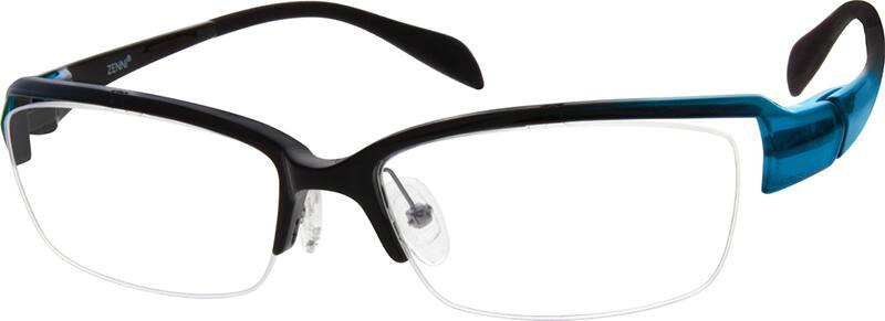 Angle view of Rectangle Glasses 299916 in Blue