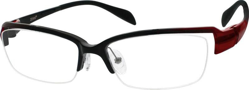 Angle view of Rectangle Glasses 299918 in Red