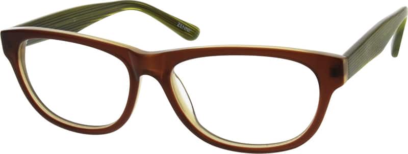 Angle view of Square Glasses 300215 in Brown