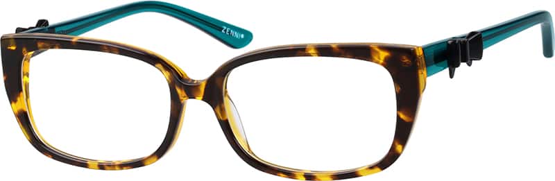 Angle view of Rectangle Glasses 300725 in Tortoiseshell