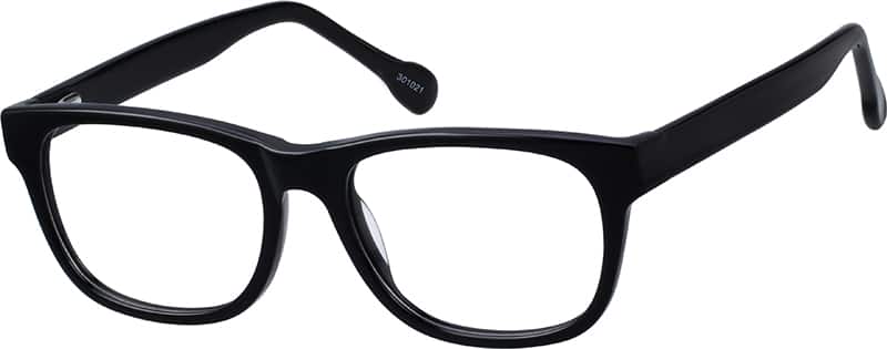 Angle view of Square Glasses 301021 in Black