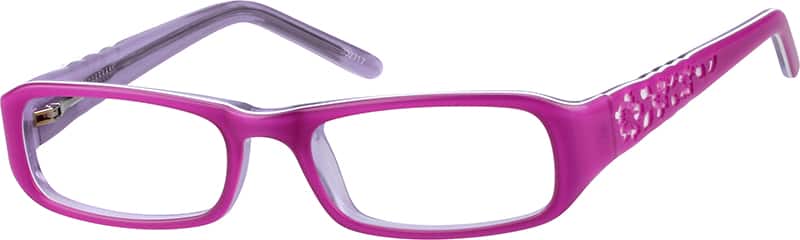 Angle view of Kids’ Rectangle Glasses 302317 in Purple