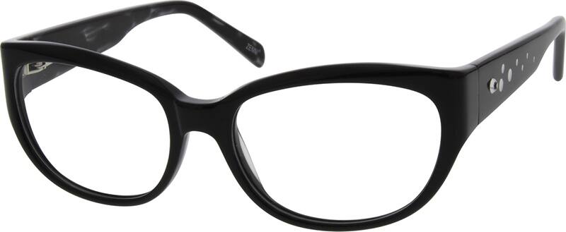 Angle view of Cat-Eye Glasses 303221 in Black