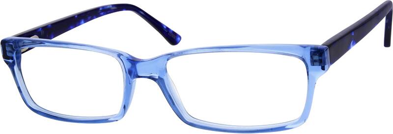 Angle view of Rectangle Glasses 303916 in Blue