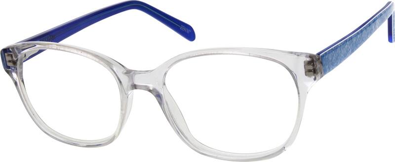 Angle view of Kids’ Square Glasses 304223 in Clear