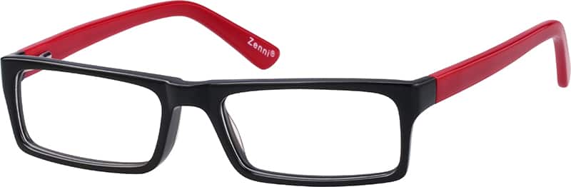 Angle view of Rectangle Glasses 306721 in Black