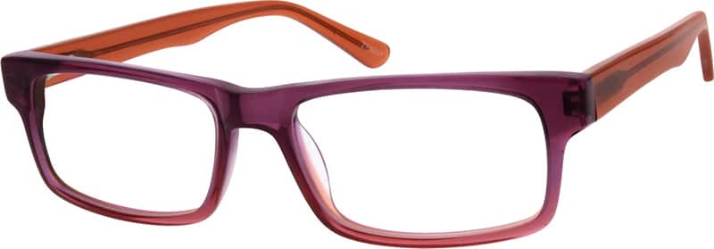 Angle view of Rectangle Glasses 307417 in Purple