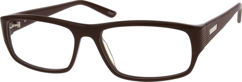 Angle view of Rectangle Glasses 307615 in Brown