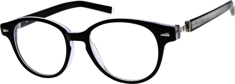 Angle view of Round Glasses 308421 in Black