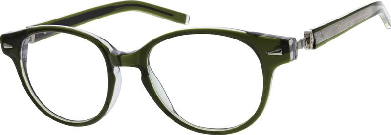 Angle view of Round Glasses 308424 in Green