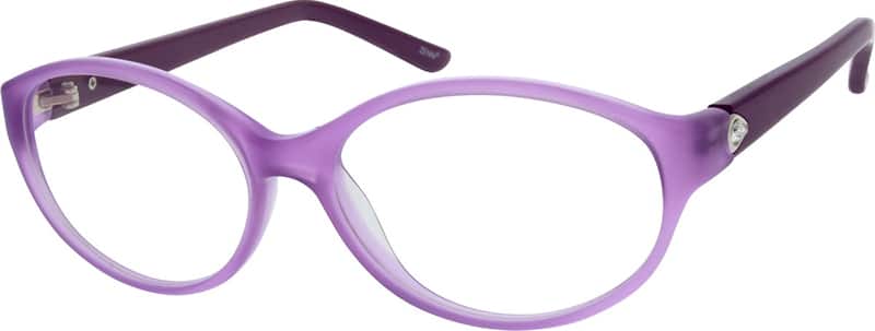 Angle view of Oval Glasses 309017 in Purple