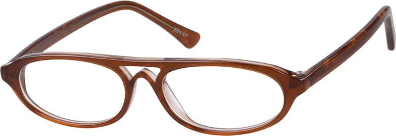 Angle view of Oval Glasses 309815 in Brown