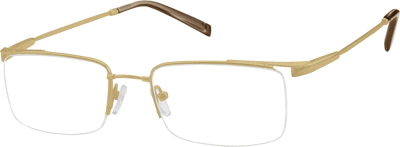 Angle view of Rectangle Glasses 311914 in Gold