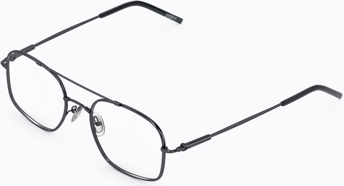 Angle view of Aviator Glasses 312012 in Gray