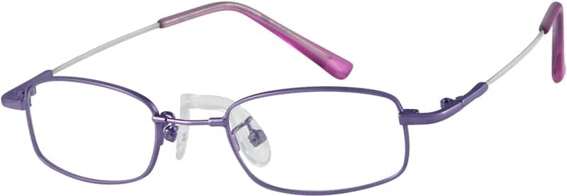 Angle view of Kids’ Rectangle Glasses 312917 in Purple