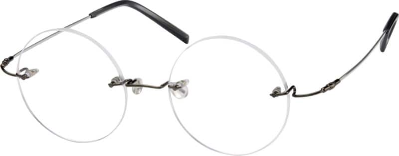 Angle view of Rimless Glasses 314912 in Gray