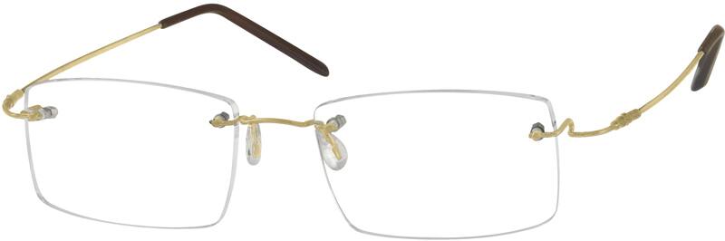 Angle view of Rimless Glasses 314914 in Gold