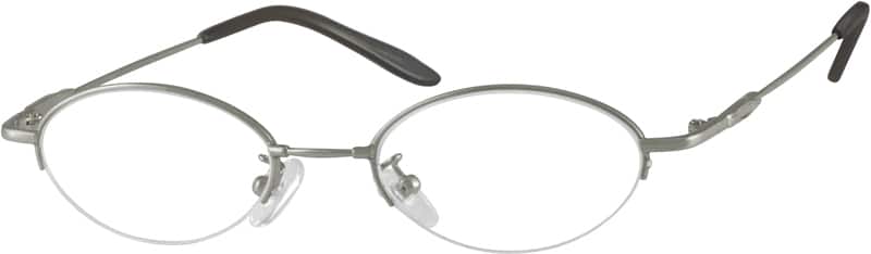 Angle view of Kids’ Oval Glasses 315611 in Silver