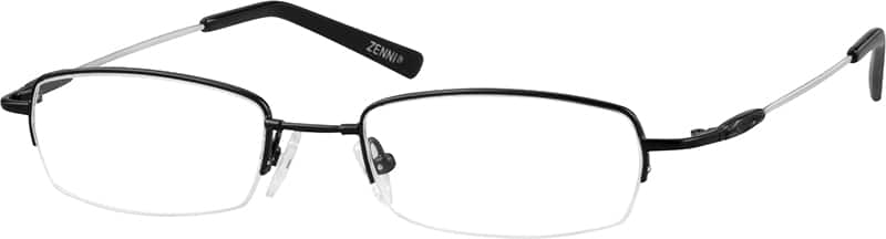 Angle view of Rectangle Glasses 315721 in Black