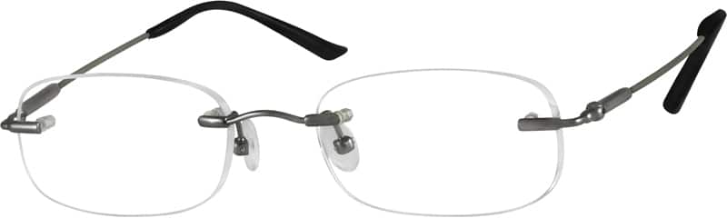 Angle view of Customizable Rimless Glasses 315812 in Gray