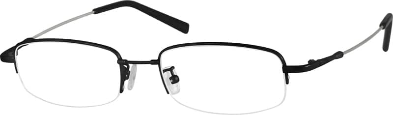 Angle view of Rectangle Glasses 316721 in Black