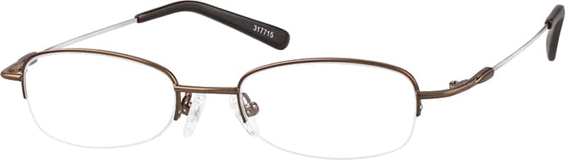 Angle view of Oval Glasses 317715 in Brown