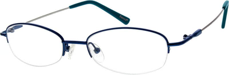 Angle view of Oval Glasses 317916 in Blue