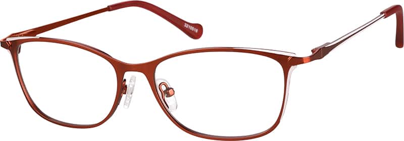 Angle view of Oval Glasses 3210518 in Scarlet