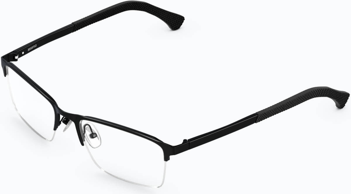 Angle view of Rectangle Glasses 3210721 in Black