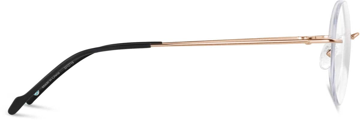 Side view of Customizable Rimless Glasses 3212719 in Rose Gold