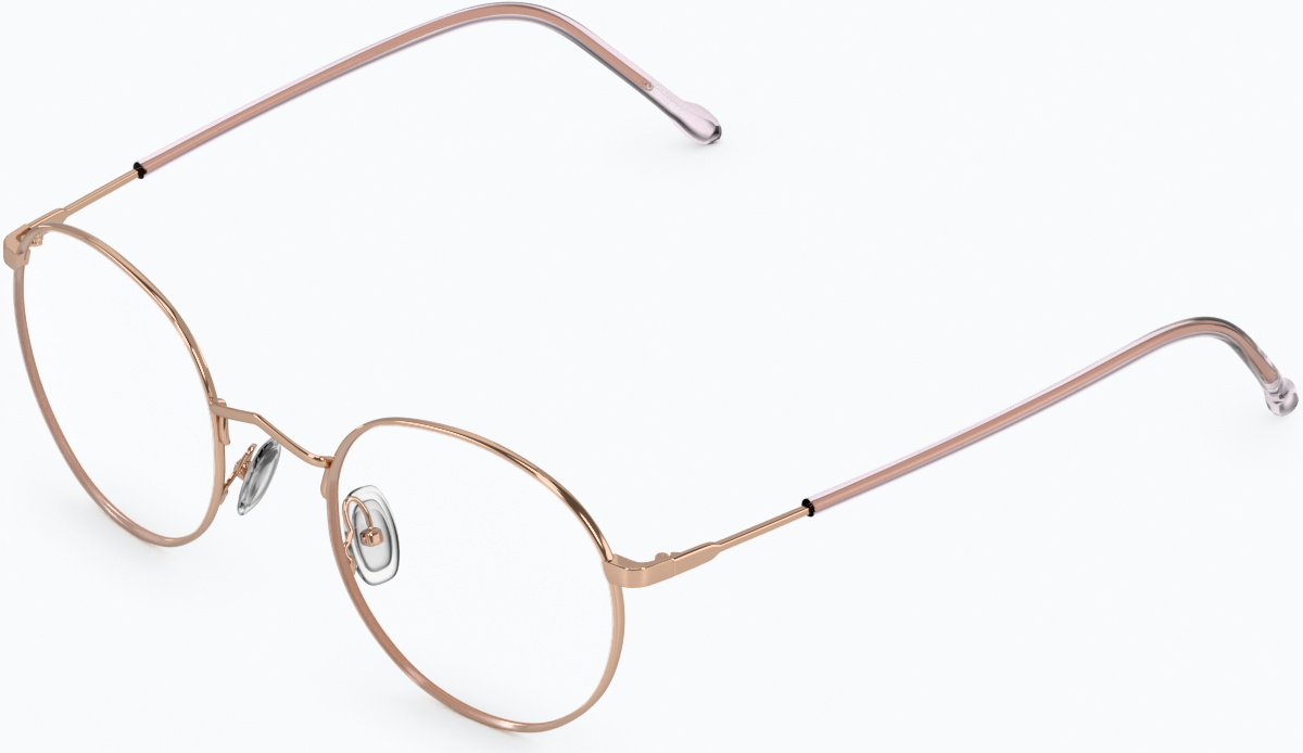 Angle view of Round Glasses 3213219 in Rose Gold