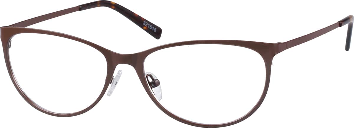 Angle view of Cat-Eye Glasses 321515 in Brown