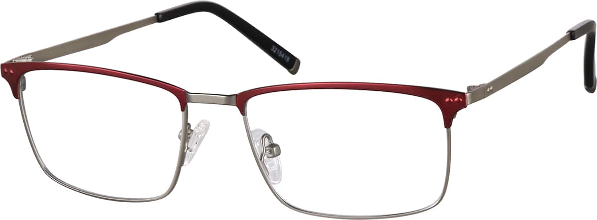 Angle view of Rectangle Glasses 3215418 in Garnet
