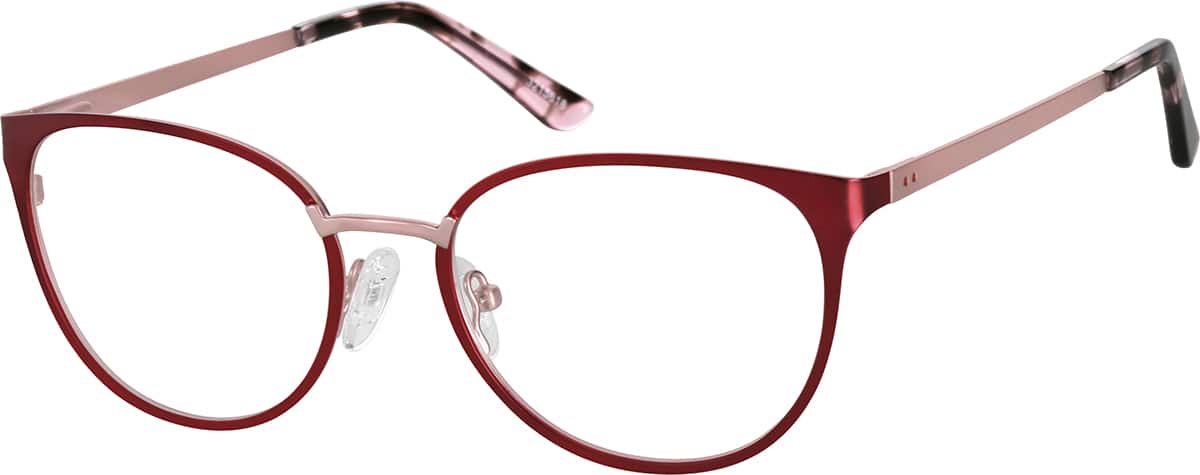 Angle view of Cat-Eye Glasses 3215618 in Garnet