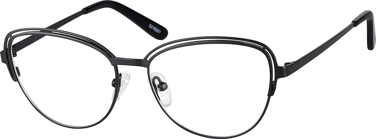 Angle view of Cat-Eye Glasses 3216221 in Black