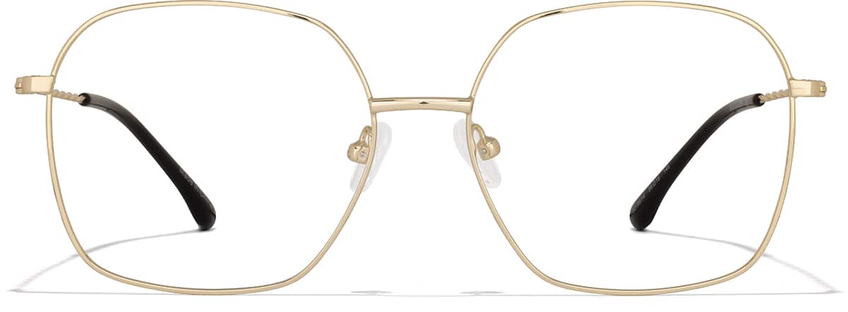 Front view of Square Glasses 3218614 in Gold