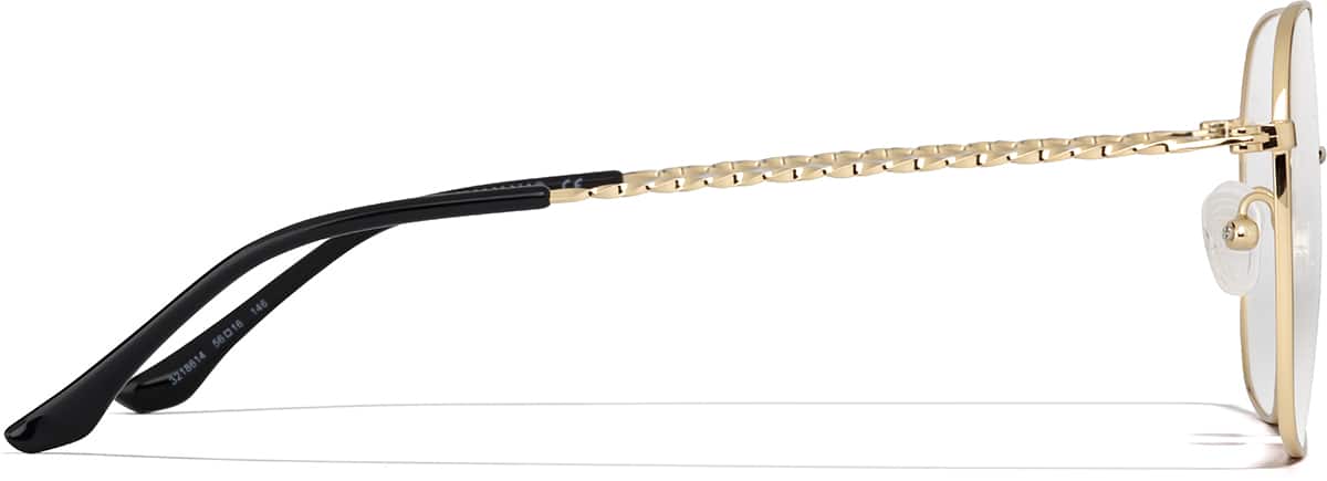 Side view of Square Glasses 3218614 in Gold