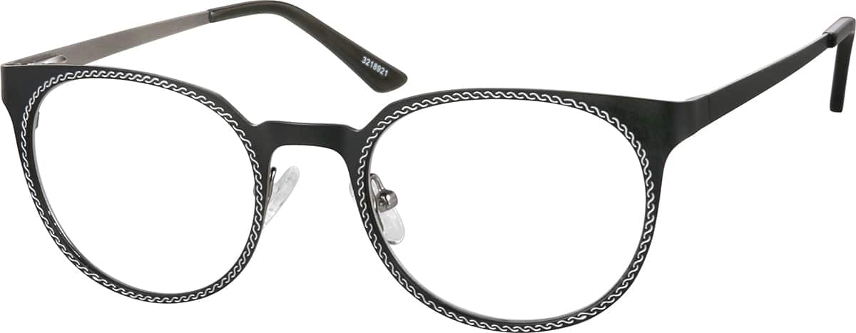 Angle view of Round Glasses 3218921 in Black