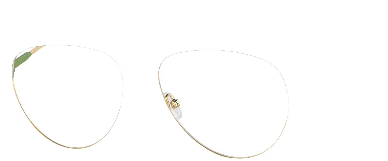 Angle view of Aviator Glasses 3219724 in Green