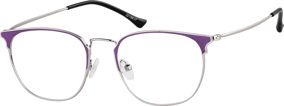 Angle view of Square Glasses 3219817 in Purple