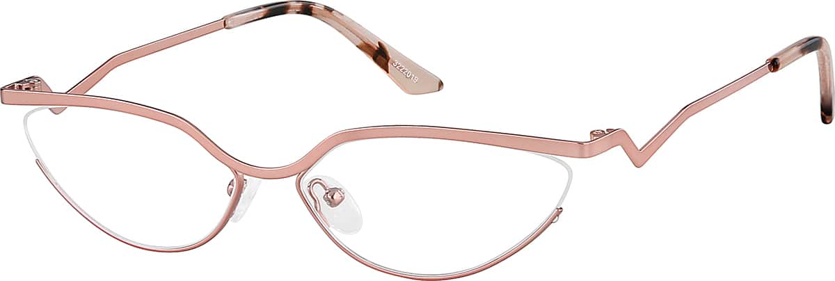 Angle view of Oval Glasses 3222019 in Rose Gold