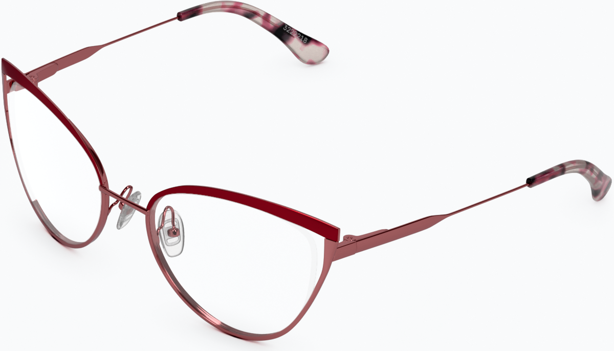 Angle view of Cat-Eye Glasses 3222218 in Red