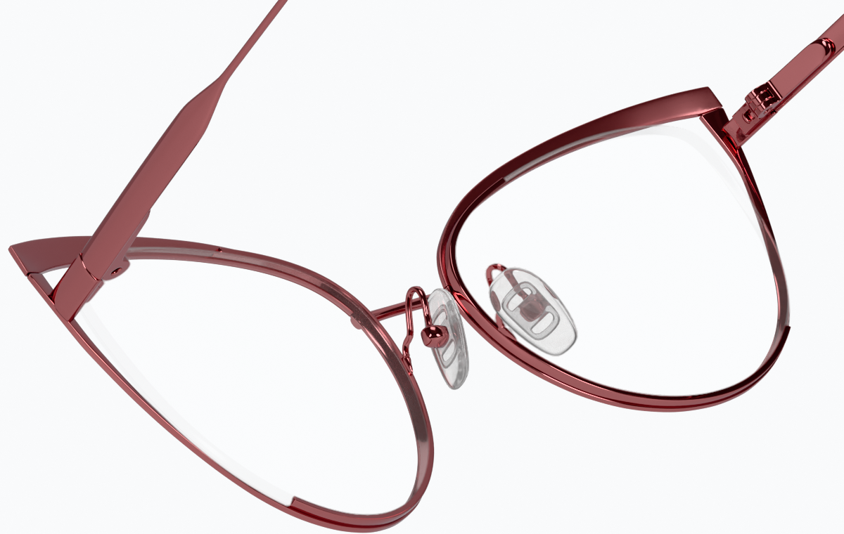 See-through view of Cat-Eye Glasses 3222218 in Red