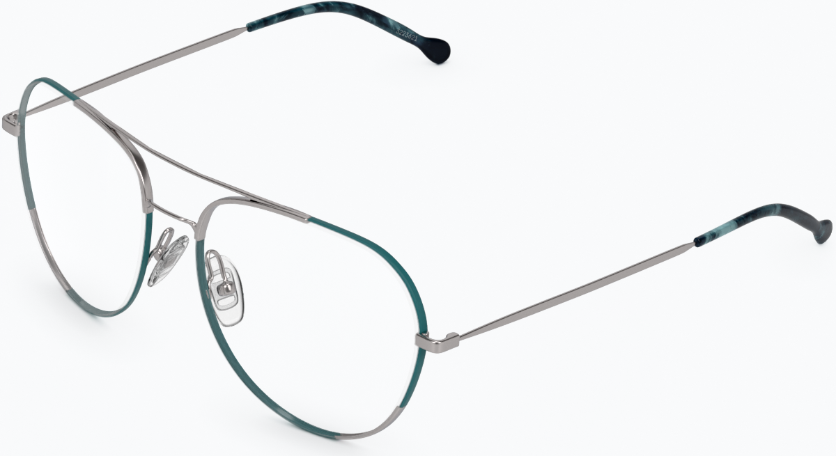 Angle view of Aviator Glasses 3223624 in Turquoise