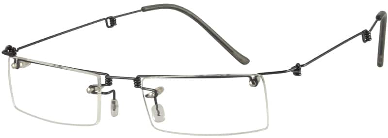 Angle view of Rectangle Glasses 322512 in Gray