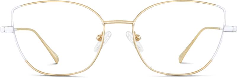 White/Gold Cat-Eye Glasses